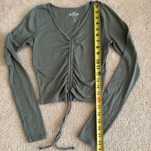 Hollister long sleeve cinched front top